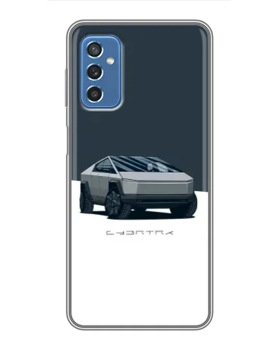 Чехол для Samsung Galaxy M52 с картинкой «Серебристый Cybertruck Tesla»