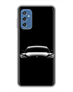 Чехол для Samsung Galaxy M52 с картинкой «Фары Tesla Night»
