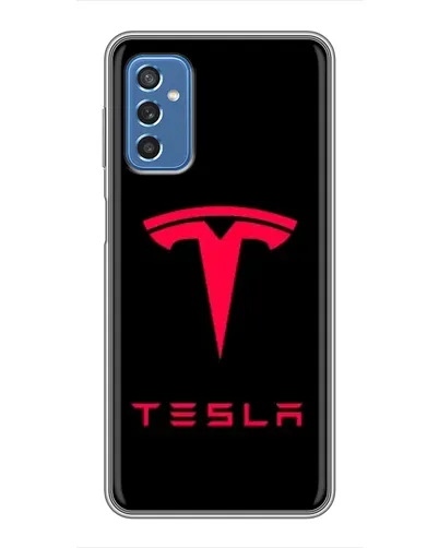 Чехол для Samsung Galaxy M52 с картинкой «Tesla Red Logo»