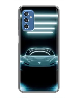 Чехол для Samsung Galaxy M52 с картинкой «Tesla в неоне»