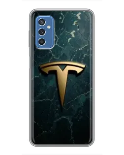 Чехол для Samsung Galaxy M52 с картинкой «Мраморная Tesla Gold»