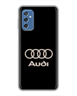 Чехол для Samsung Galaxy M52 с картинкой «Audi — золотой логотип»