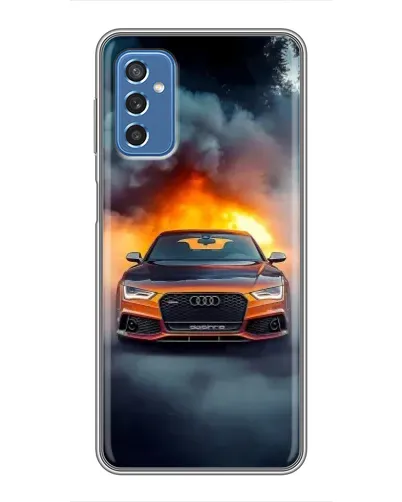 Чехол для Samsung Galaxy M52 с картинкой «Audi в огненном дыму» Чехол для Samsung Galaxy M52 с картинкой «Audi в огненном дыму»