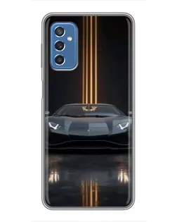 Чехол для Samsung Galaxy M52 с картинкой «Lamborghini золотые линии»