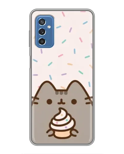 Чохол для Samsung Galaxy M52 з картинкою «Пушин з кексом»