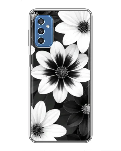Чехол для Samsung Galaxy M52 с картинкой «Монохромные астры»