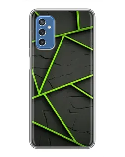 Чехол для Samsung Galaxy M52 с картинкой «Зеленые геометрические линии»