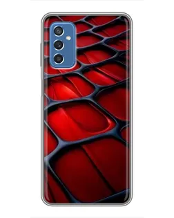 Чехол для Samsung Galaxy M52 с картинкой «Красная глянцевая сетка»