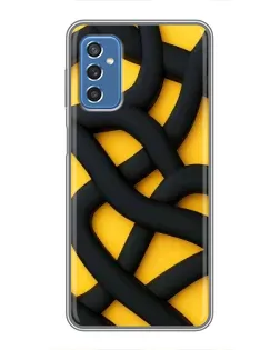 Чехол для Samsung Galaxy M52 с картинкой «Черное желтое переплетение»