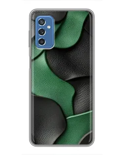 Чехол для Samsung Galaxy M52 с картинкой «Зеленые кожаные волны»