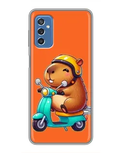 Чохол для Samsung Galaxy M52 з картинкою «Капібара на скутері»
