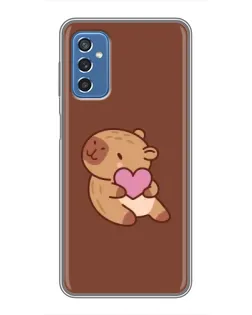 Чохол для Samsung Galaxy M52 з картинкою «Капібара з серцем»