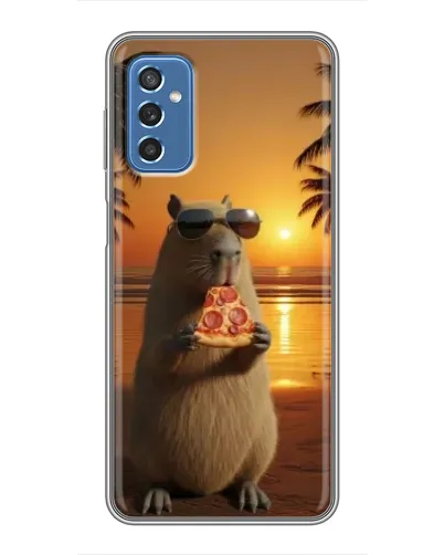 Чохол для Samsung Galaxy M52 з картинкою «Капібара з піцою»