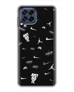 Чехол для Samsung Galaxy M53 (5G) (M536B) с картинкой «Nike Black Pattern»