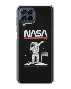 Чехол для Samsung Galaxy M53 (5G) (M536B) с картинкой «NASA — шагаем по Луне»