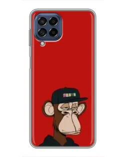 Чехол для Samsung Galaxy M53 (5G) (M536B) с картинкой «Bored Ape — красный фон» Чехол для Samsung Galaxy M53 (5G) (M536B) с картинкой «Bored Ape — красный фон»