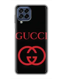Чехол для Samsung Galaxy M53 (5G) (M536B) с картинкой «Gucci — красный логотип»