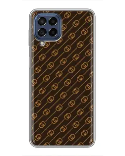Чехол для Samsung Galaxy M53 (5G) (M536B) с картинкой «Gucci — золотые диагонали»