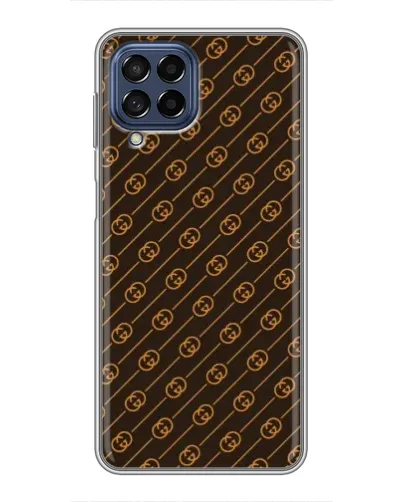 Чехол для Samsung Galaxy M53 (5G) (M536B) с картинкой «Gucci — золотые диагонали»