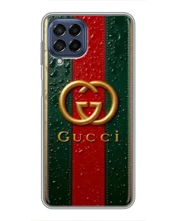 Чохол для Samsung Galaxy M53 (5G) (M536B) з картинкою «Gucci — фірмова смуга та золото»