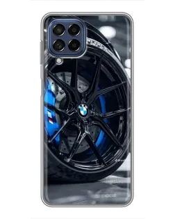 Чехол для Samsung Galaxy M53 (5G) (M536B) с картинкой «Колесо BMW вблизи»