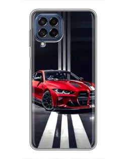 Чехол для Samsung Galaxy M53 (5G) (M536B) с картинкой «Красная BMW на дороге»