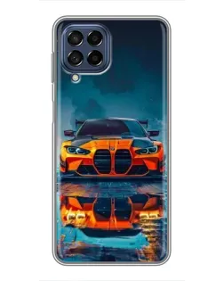 Чохол для Samsung Galaxy M53 (5G) (M536B) з картинкою «BMW — золота емблема»
