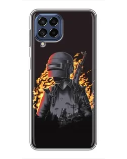 Чехол для Samsung Galaxy M53 (5G) (M536B) с картинкой «PUBG — огненный силуэт»