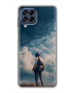 Чехол для Samsung Galaxy M53 (5G) (M536B) с картинкой «Герой PUBG на скале»