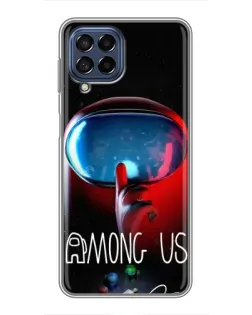 Чехол для Samsung Galaxy M53 (5G) (M536B) с картинкой «Красный импостер — макро»