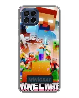 Чехол для Samsung Galaxy M53 (5G) (M536B) с картинкой «Minecraft герои игры»