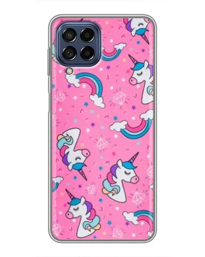 Чехол для Samsung Galaxy M53 (5G) (M536B) с картинкой «Unicorn паттерн розовый»