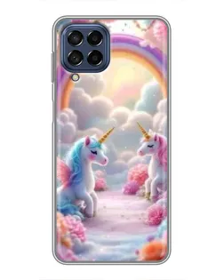 Чехол для Samsung Galaxy M53 (5G) (M536B) с картинкой «Радуга и единороги» Чехол для Samsung Galaxy M53 (5G) (M536B) с картинкой «Радуга и единороги»