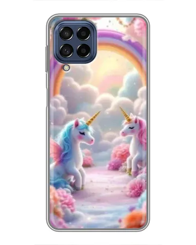 Чехол для Samsung Galaxy M53 (5G) (M536B) с картинкой «Радуга и единороги»