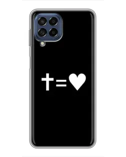 Чехол для Samsung Galaxy M53 (5G) (M536B) с картинкой «Крест и Сердце»