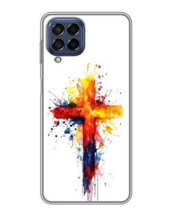 Чехол для Samsung Galaxy M53 (5G) (M536B) с картинкой «Акварельный крест»