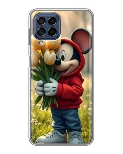 Чехол для Samsung Galaxy M53 (5G) (M536B) с картинкой «Микки с тюльпанами»
