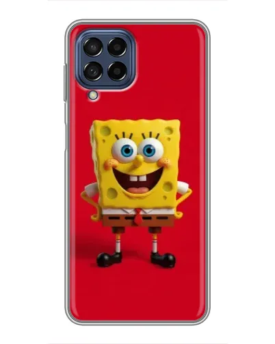 Чехол для Samsung Galaxy M53 (5G) (M536B) с картинкой «Спанч Боб на красном»