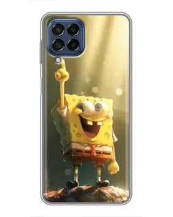 Чехол для Samsung Galaxy M53 (5G) (M536B) с картинкой «Сияющий Спанч Боб»
