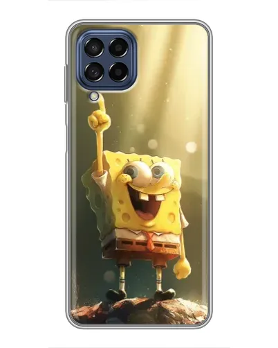 Чехол для Samsung Galaxy M53 (5G) (M536B) с картинкой «Сияющий Спанч Боб»