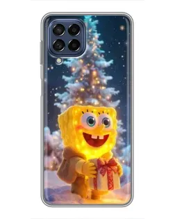 Чехол для Samsung Galaxy M53 (5G) (M536B) с картинкой «Рождественский Спанч Боб»