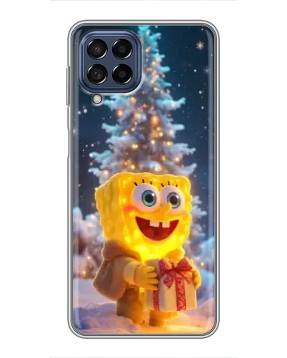 Чехол для Samsung Galaxy M53 (5G) (M536B) с картинкой «Рождественский Спанч Боб»
