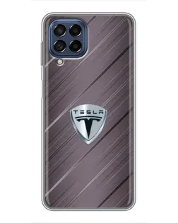 Чехол для Samsung Galaxy M53 (5G) (M536B) с картинкой «Металлическая текстура Tesla»