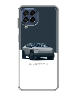 Чехол для Samsung Galaxy M53 (5G) (M536B) с картинкой «Серебристый Cybertruck Tesla»