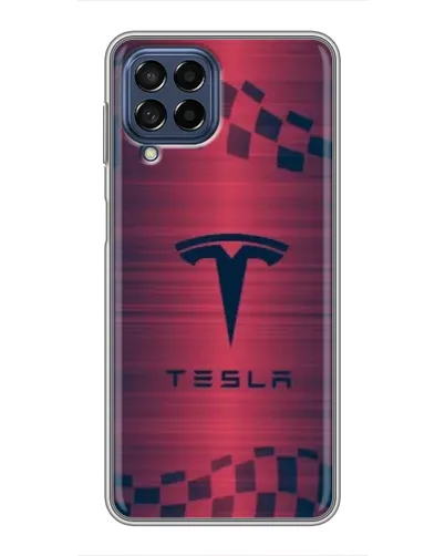 Чехол для Samsung Galaxy M53 (5G) (M536B) с картинкой «Тесла красный карбон» Чехол для Samsung Galaxy M53 (5G) (M536B) с картинкой «Тесла красный карбон»