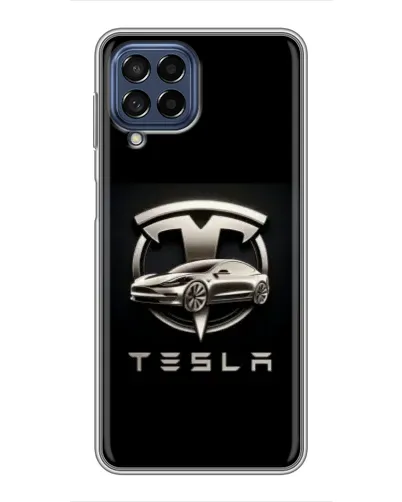 Чехол для Samsung Galaxy M53 (5G) (M536B) с картинкой «Tesla — серебристое авто» Чехол для Samsung Galaxy M53 (5G) (M536B) с картинкой «Tesla — серебристое авто»