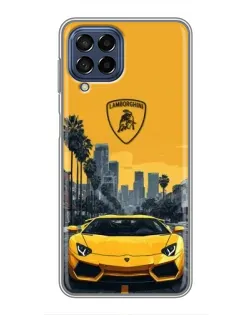 Чехол для Samsung Galaxy M53 (5G) (M536B) с картинкой «Желтый Lamborghini город»