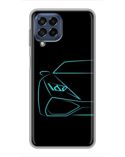 Чехол для Samsung Galaxy M53 (5G) (M536B) с картинкой «Голубой силуэт Lamborghini»