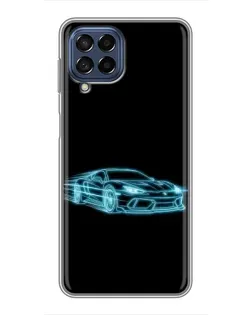 Чехол для Samsung Galaxy M53 (5G) (M536B) с картинкой «Неоновый контур Lamborghini»