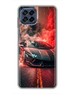 Чехол для Samsung Galaxy M53 (5G) (M536B) с картинкой «Lamborghini красный дым»